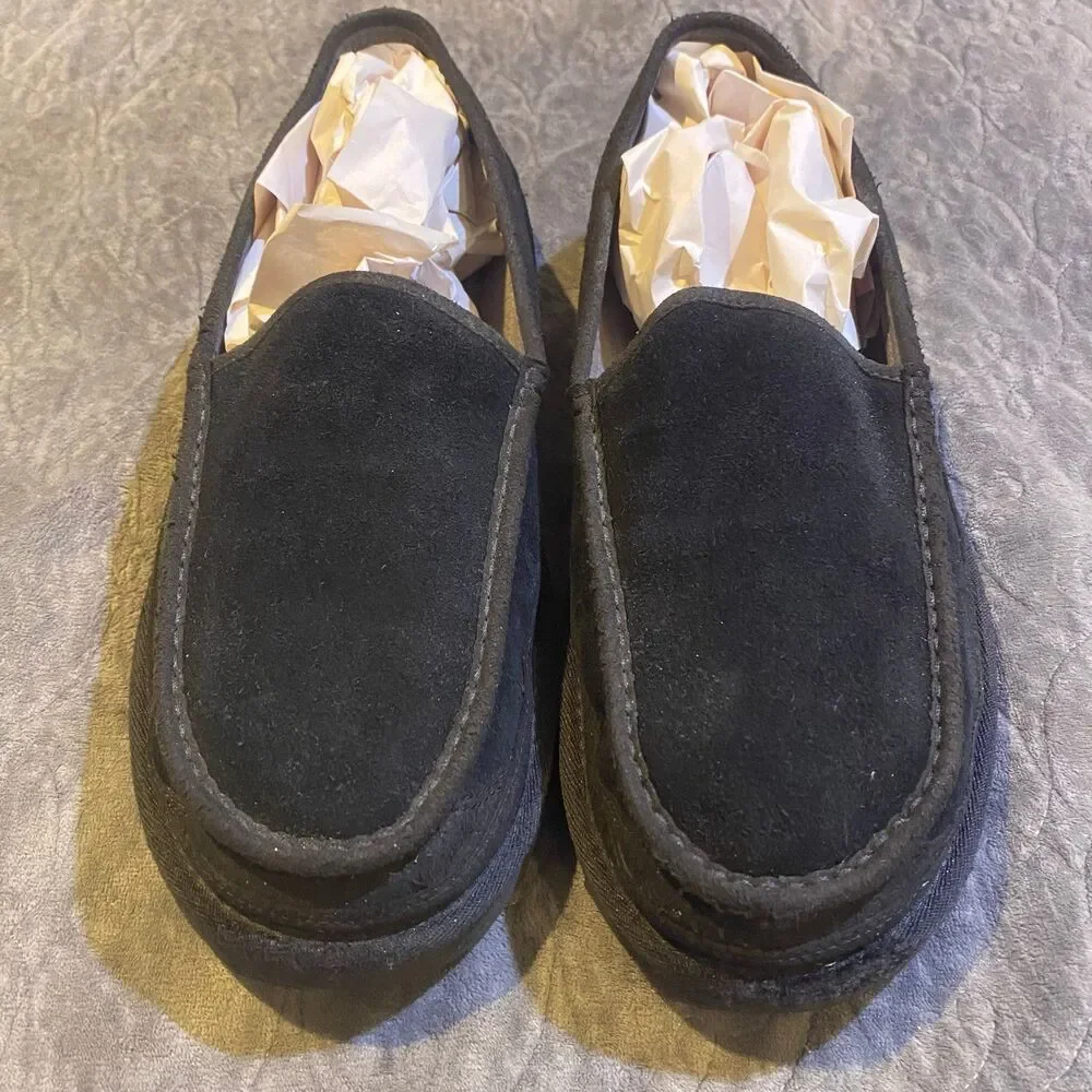 Ugg Australia DEX Black Suede Slippers Men's Size 13